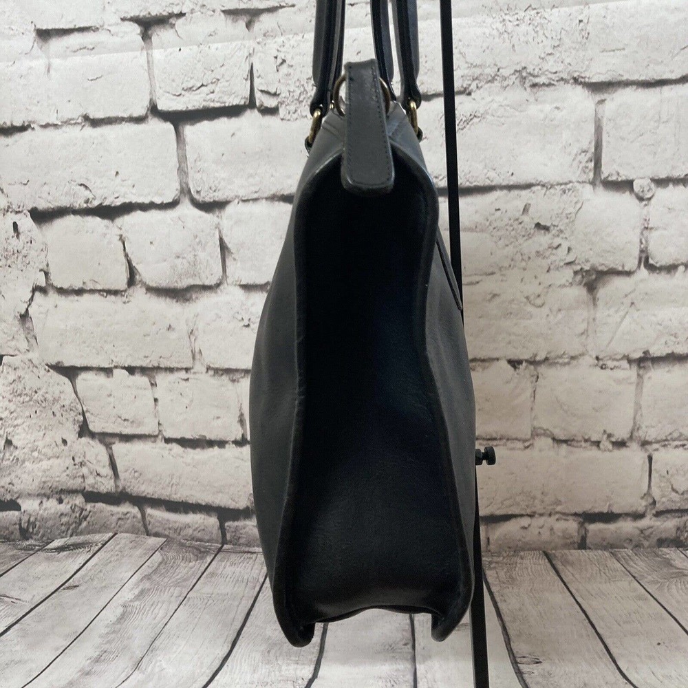 Coach Vintage NYC Black Slim Leather Satchel #9943 Unisex Bag Conditioned‎ - Picture 3 of 12